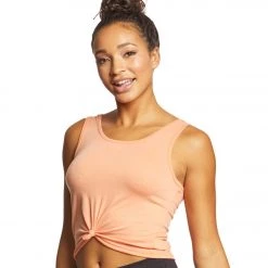 CLOTHING Onzie Knot Yoga Crop Top Peach Pink