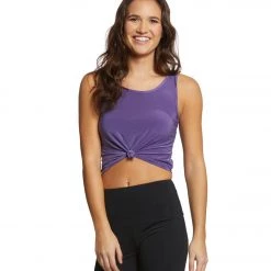 Onzie Knot Yoga Crop Top Purple CLOTHING