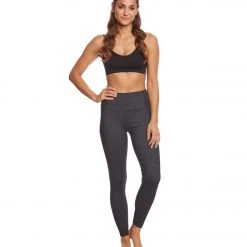 Marika High Rise Tummy Control Yoga Leggings Heather Black