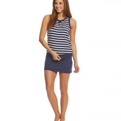 CLOTHING Beyond Yoga Kate Spade Modal Terry Bow Cut Out Sleeveless Sweatshirt Sailing Stripe Terry