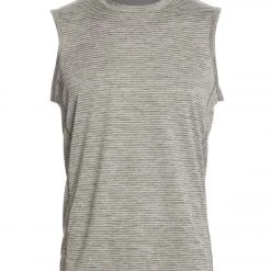 PrAna Men's Hardesty Muscle Tee Titainium Grey Stripe