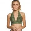 Free People Galloon Lace Halter Bra Army