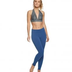 Free People Galloon Lace Halter Bra Dark Grey CLOTHING