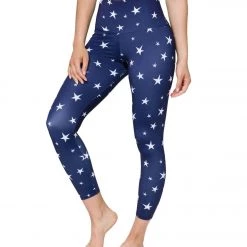 Onzie High Waisted Basic 7/8 Yoga Leggings Marine Navy Stars NEW ARRIVALS