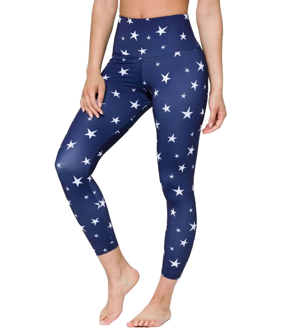 Onzie High Waisted Basic 7/8 Yoga Leggings Marine Navy Stars NEW ARRIVALS 3 Onzie High Waisted Basic 7/8 Yoga Leggings Marine Navy Stars NEW ARRIVALS