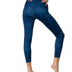 Onzie High Waisted Basic 7/8 Yoga Leggings Midnight Plaid NEW ARRIVALS