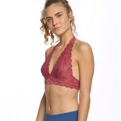 Free People Galloon Lace Halter Bra Rose CLOTHING