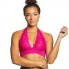 Free People Galloon Lace Halter Bra Red Berry CLOTHING