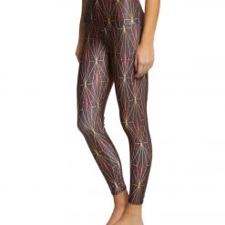 Onzie High Waisted Basic 7/8 Yoga Leggings Golden Matrix