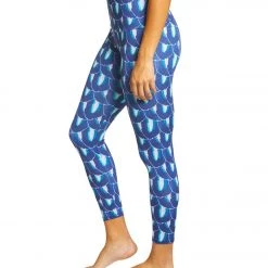 NEW ARRIVALS Onzie High Waisted Basic 7/8 Yoga Leggings Blue Geode