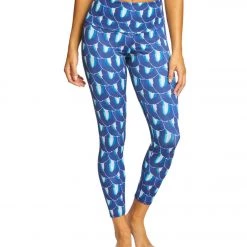 NEW ARRIVALS Onzie High Waisted Basic 7/8 Yoga Leggings Blue Geode
