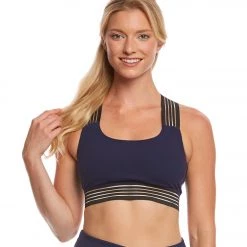 Beyond Yoga Sheer Illusion Yoga Bralette Valor Navy
