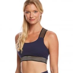 Beyond Yoga Sheer Illusion Yoga Bralette Valor Navy
