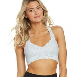 Free People Galloon Lace Racerback Bra Light Blue