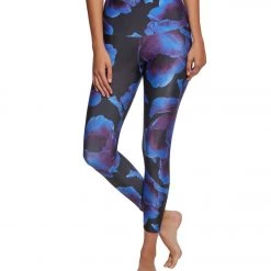 Onzie High Waisted Basic 7/8 Yoga Leggings Midnight Anemone
