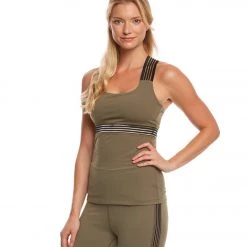 CLOTHING Beyond Yoga Sheer Illusion Yoga Tank Top Aviator Green