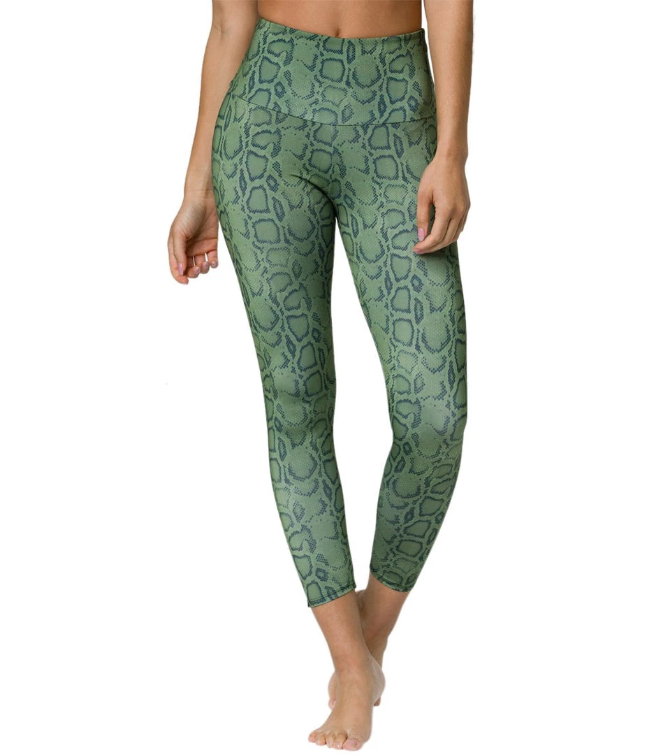 Onzie High Waisted Basic 7/8 Yoga Leggings Olive Cobra 7 Onzie High Waisted Basic 7/8 Yoga Leggings Olive Cobra