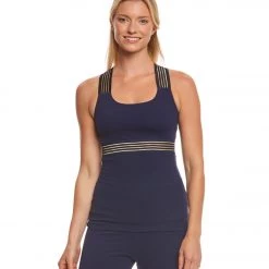 Beyond Yoga Sheer Illusion Yoga Tank Top Valor Navy