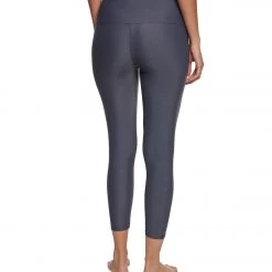 Onzie High Waisted Basic 7/8 Yoga Leggings Slate Grey Geo