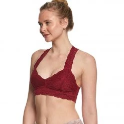 Free People Galloon Lace Racerback Bra Wine