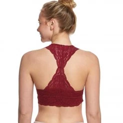 Free People Galloon Lace Racerback Bra Wine