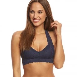 CLOTHING Free People Galloon Lace Racerback Bra Navy
