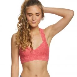 CLOTHING Free People Galloon Lace Racerback Bra Peach