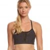 Beyond Yoga Spacedye Stacked And Sliced Racer Yoga Sports Bra Black-Steel CLOTHING