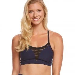Beyond Yoga Spacedye Stacked And Sliced Racer Yoga Sports Bra Valor/Navy