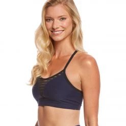 Beyond Yoga Spacedye Stacked And Sliced Racer Yoga Sports Bra Valor/Navy