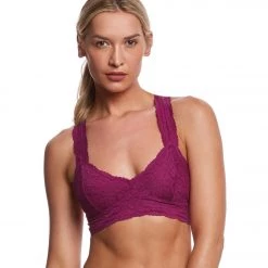 Free People Galloon Lace Racerback Bra Plum