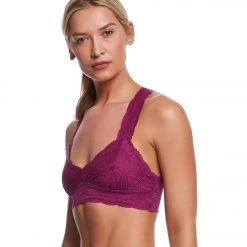 Free People Galloon Lace Racerback Bra Plum