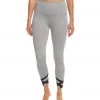 Beyond Yoga Overture Strappy Ballet 7/8 Yoga Leggings Gray Pintuck CLOTHING
