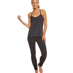 CLOTHING Beyond Yoga True Stripes Shirred Adjustable Yoga Leggings Black