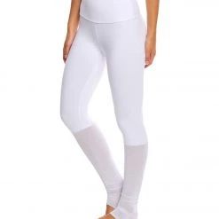 Beyond Yoga True Stripes Shirred Adjustable Yoga Leggings White