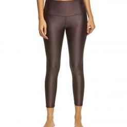 Onzie High Waisted Basic 7/8 Yoga Leggings Plum Sparks