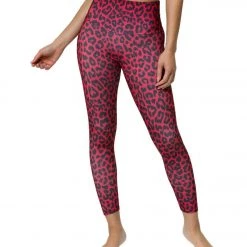 Onzie High Waisted Basic 7/8 Yoga Leggings Red Leopard 11 Onzie High Waisted Basic 7/8 Yoga Leggings Red Leopard