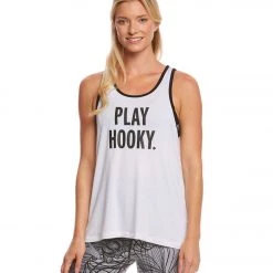 Beyond Yoga Kate Spade Play Hooky Yoga Tank Top White