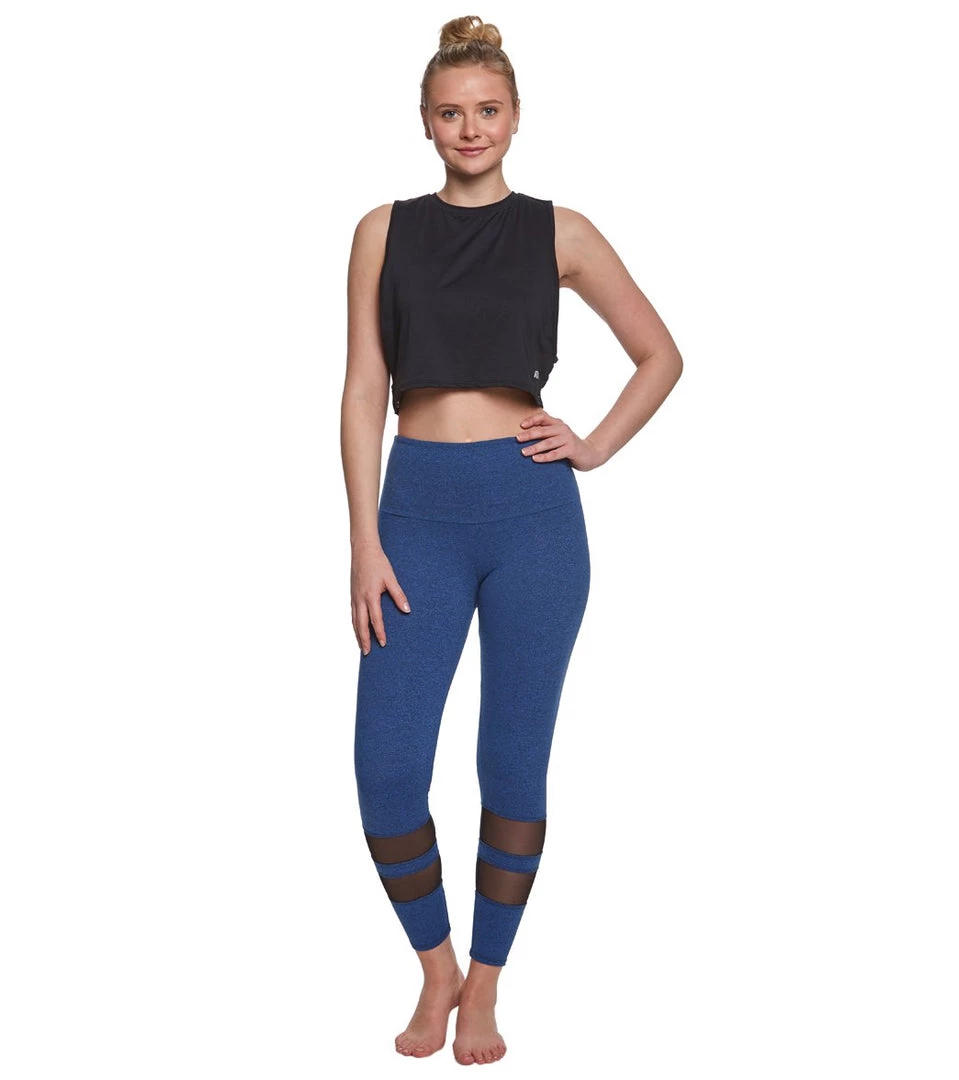 Onzie 7/8 Racer Yoga Leggings Moonlight Blue/Back Mesh CLOTHING 6 Onzie 7/8 Racer Yoga Leggings Moonlight Blue/Back Mesh CLOTHING