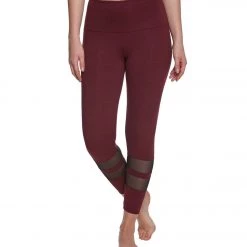 CLOTHING Onzie 7/8 Racer Yoga Leggings Burgundy/Black Mesh