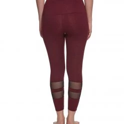 CLOTHING Onzie 7/8 Racer Yoga Leggings Burgundy/Black Mesh 10 CLOTHING Onzie 7/8 Racer Yoga Leggings Burgundy/Black Mesh