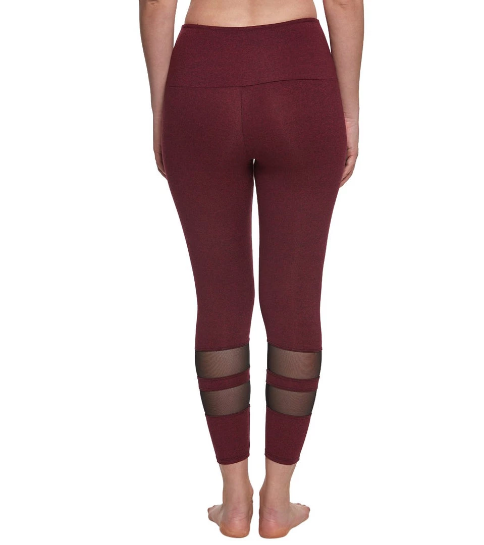 CLOTHING Onzie 7/8 Racer Yoga Leggings Burgundy/Black Mesh 5 CLOTHING Onzie 7/8 Racer Yoga Leggings Burgundy/Black Mesh