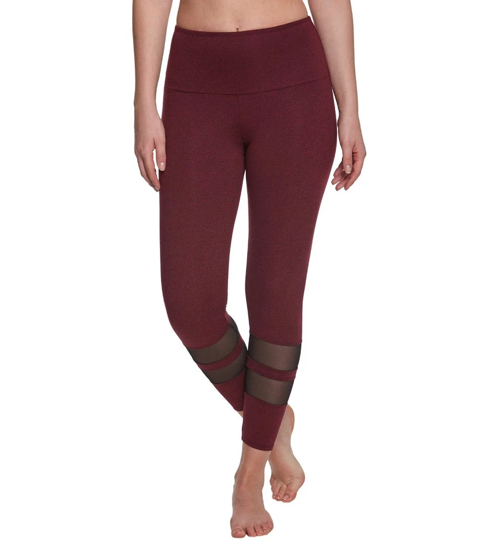 CLOTHING Onzie 7/8 Racer Yoga Leggings Burgundy/Black Mesh 8 CLOTHING Onzie 7/8 Racer Yoga Leggings Burgundy/Black Mesh