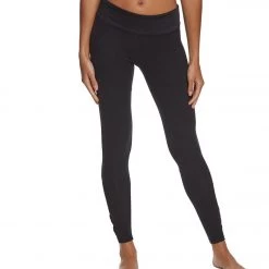 Balance Collection Alison High Waisted Strappy Mesh Yoga Leggings Black CLOTHING