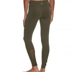 CLOTHING Balance Collection Alison High Waisted Strappy Mesh Yoga Leggings Forest Night