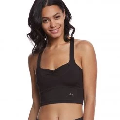 Mika Yoga Wear Lynn Hot Yoga Crop Tank Top Black