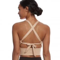 Mika Yoga Wear Lynn Hot Yoga Crop Tank Top Sand