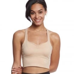 Mika Yoga Wear Lynn Hot Yoga Crop Tank Top Sand