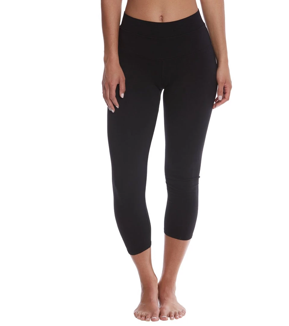 Hard Tail High Rise Cotton Yoga Capris Black CLOTHING 8 Hard Tail High Rise Cotton Yoga Capris Black CLOTHING