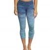 Hard Tail High Rise Cotton Yoga Capris Blue Rainbow Horizon CLOTHING